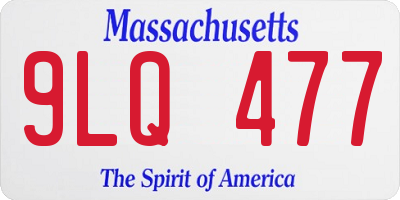 MA license plate 9LQ477