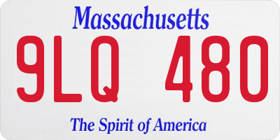 MA license plate 9LQ480