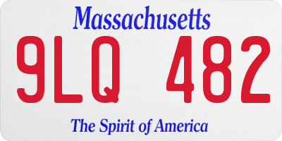 MA license plate 9LQ482