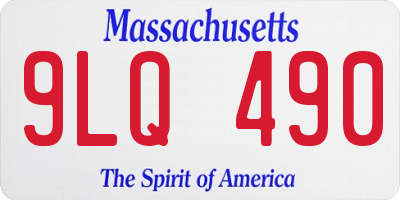 MA license plate 9LQ490