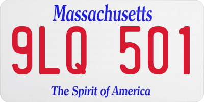 MA license plate 9LQ501