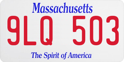 MA license plate 9LQ503