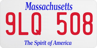 MA license plate 9LQ508