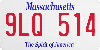 MA license plate 9LQ514
