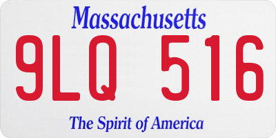 MA license plate 9LQ516