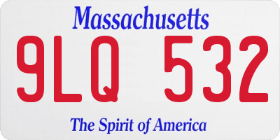 MA license plate 9LQ532