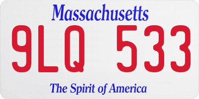 MA license plate 9LQ533