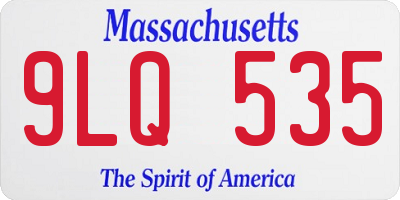 MA license plate 9LQ535