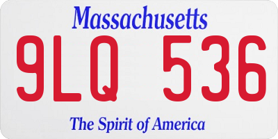 MA license plate 9LQ536