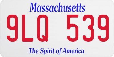 MA license plate 9LQ539