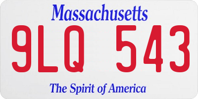 MA license plate 9LQ543