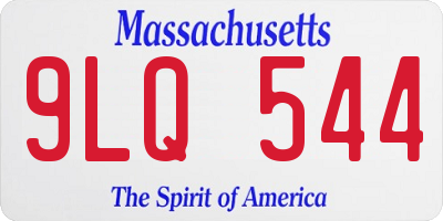 MA license plate 9LQ544
