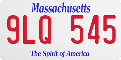 MA license plate 9LQ545