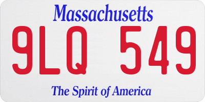 MA license plate 9LQ549