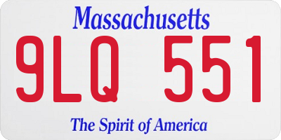 MA license plate 9LQ551