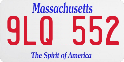 MA license plate 9LQ552