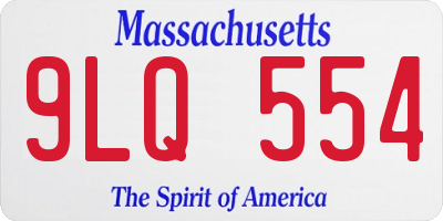 MA license plate 9LQ554