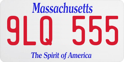 MA license plate 9LQ555