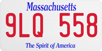 MA license plate 9LQ558