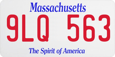 MA license plate 9LQ563