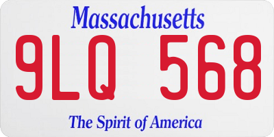 MA license plate 9LQ568