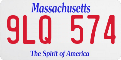 MA license plate 9LQ574