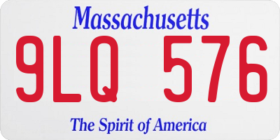 MA license plate 9LQ576