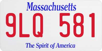 MA license plate 9LQ581