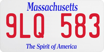 MA license plate 9LQ583