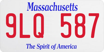 MA license plate 9LQ587