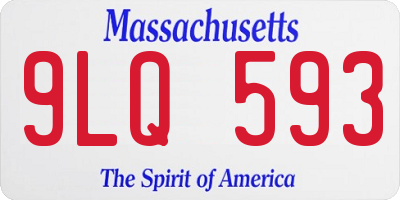 MA license plate 9LQ593