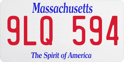 MA license plate 9LQ594