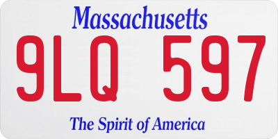 MA license plate 9LQ597