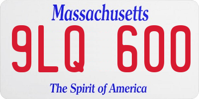 MA license plate 9LQ600