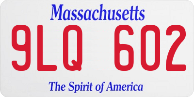 MA license plate 9LQ602