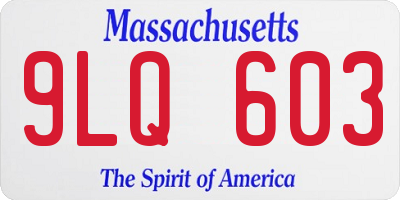 MA license plate 9LQ603