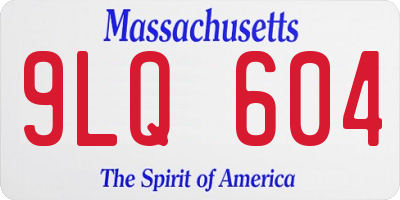 MA license plate 9LQ604