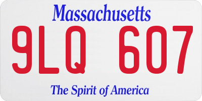 MA license plate 9LQ607