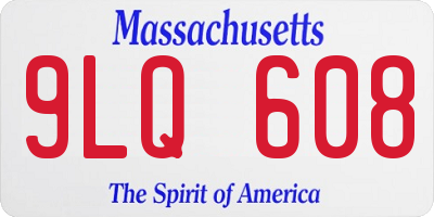 MA license plate 9LQ608