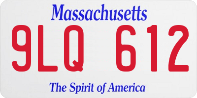 MA license plate 9LQ612