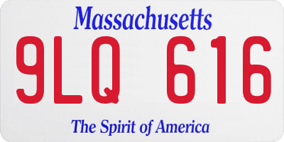 MA license plate 9LQ616