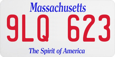 MA license plate 9LQ623