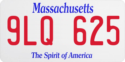MA license plate 9LQ625