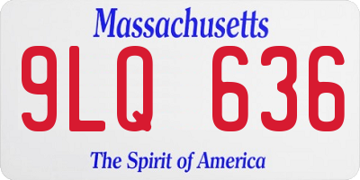 MA license plate 9LQ636