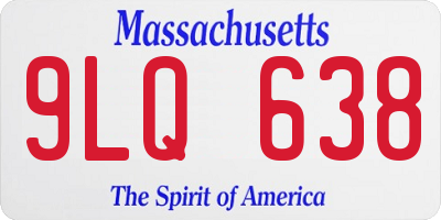MA license plate 9LQ638