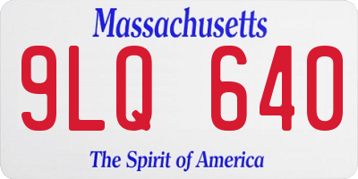 MA license plate 9LQ640