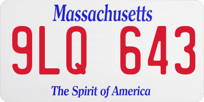 MA license plate 9LQ643