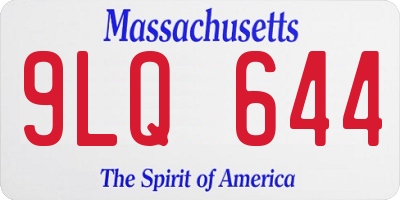 MA license plate 9LQ644