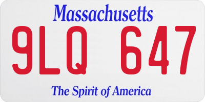 MA license plate 9LQ647
