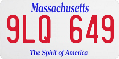 MA license plate 9LQ649
